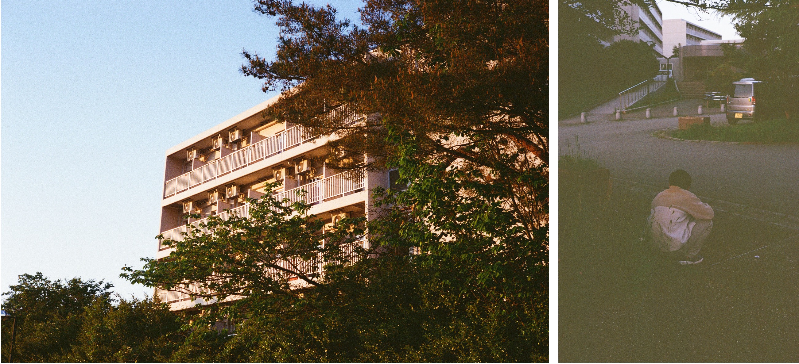 Underexposed film on the right. With correct exposure, it should look like the image on the left. 📷 Canonet QL19 GIII + Ultramax 400